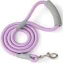 Mile High Life Dog Leash, with Comfortable Padded Handle, Purple Nylon Rope Leash with Steel Tips, Heavy Duty 6 Feet Pet Leashes (Pink,72 Inches)