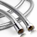 OFFO Shower Hose High Flow 0.43 Large Bore, 80 in Kink Free Stainless Steel Shower Head Hose Replacement Universal G1/2, Leak-proof Extra Long Flex Handheld for Pet Bathing Cleaning, Chrome
