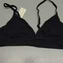 Vertvie Womens Wireless Triangle Bralette Plunge Unlined Seamless Bras No Underwire Sexy Comfortable Unpadded Everyday Bra (Small, Black)