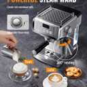 SHARDOR 20-Bar Espresso Machine for Home Barista, Espresso Coffee Maker with Temp Display, Built-In Steam Wand for Latte & Cappuccino, Stainless Steel, 1350W, 60oz Water Reservoir