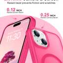 Designed for iPhone 14 Case,iPhone 15 Case with Magnetic [12 FT Military Drop Protection] [Compatible with Magsafe] Slim Translucent Matte Shockproof with Anti-Fingerprint Phone Case, Hot Pink