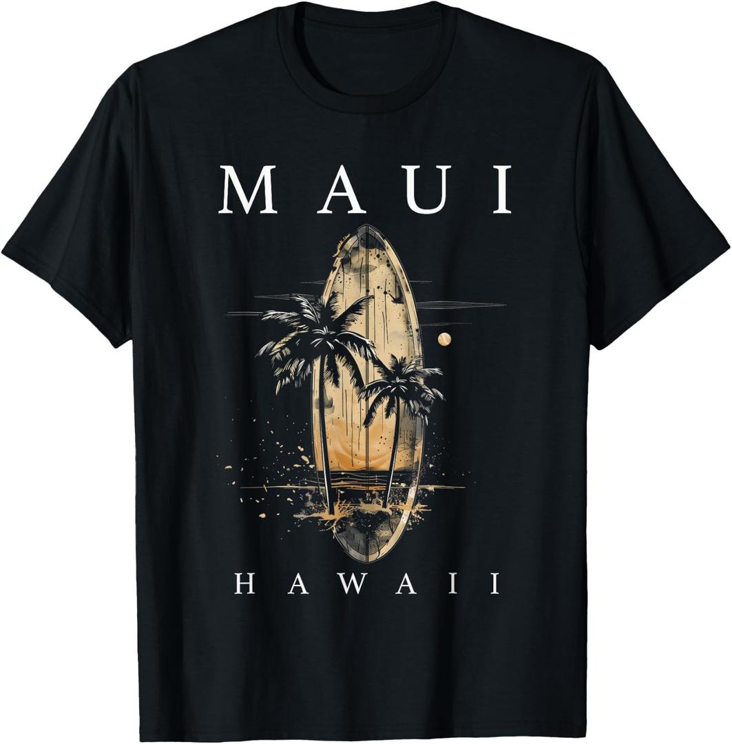 Maui Hawaii Surf Hawaiian Vintage Surfing Surfer T-Shirt 4XL