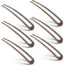 WILLBOND 6 Pieces French Hair Pins Metal U Shaped Updo Hair Forks for Long Thick Twist Hairstyle Chignon 2 Prong Sticks Hairpins for Women Lady Buns Hairstyle Accessories(Bronze)