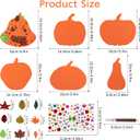 3 x DIYASY 12 Pcs Pumpkin Craft for Kids, Make Your Own Foam Stickers Halloween Craft Kits Arts and Crafts DIY Kid Friendly Fall Decorations Games Party Activities Supplies Age 4-8 8-12