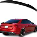 ABS Rear Spoiler Wings Compatible with Au-di A4 S4 B9 2017 2018 2019 2020 2021 2022 2023 2024 2025, [Glossy Black Style] Rear Trunk Spoiler Lip Tail Wing Rear Trunk Lid