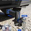 2.5 Inch Drop Hitch, Heavy Duty Adjustable Trailer Hitch Fits 2.5" Receiver, Dual Ball (2" x 2-5/16"), 5" Drop, 18,000 lbs Tow Hitch with Dual Locking Pins, Stowable Design