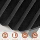 AJAZZ Blackout Accordion Door Curtain 98"x84" Black - Magnetic Folding Room Divider, No-Drill Sliding Patio Closet