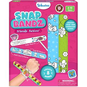 Skillmatics Craft Activity - Snap Bandz, Friendship Bands, DIY Jewelry Art & Craft Activity, Mess-Free, Creative Kit, 8 Bands (8.6"), Gifts for Girls & Boys Ages 4, 5, 6, 7, 8, 9, 10