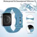 Sport Band Compatible with Apple Watch Band 44mm 45mm 46mm 40mm 42mm 38mm 41mm 49mm, Soft Silicone Waterproof Replacement Strap for iWatch Watch Series 11 10 9 8 7 6 5 4 3 2 1 SE Ultra Women Men (Lake Blue)