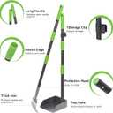Niubya Pooper Scooper for Dogs, Metal Poop Scooper Tray and Rake Set with Adjustable Long Handle, Dog Pooper Scooper for Pet Waste Removal (Black & Green)
