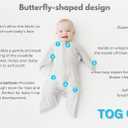 Bebon Transition Swaddle - Baby Wearable Blanket - Cozy Sleep Sack, Wrap with 2-Way Zipper - 95% Bamboo Viscose, 5% Spandex (Cozy Grey, Medium 6-12 Month)