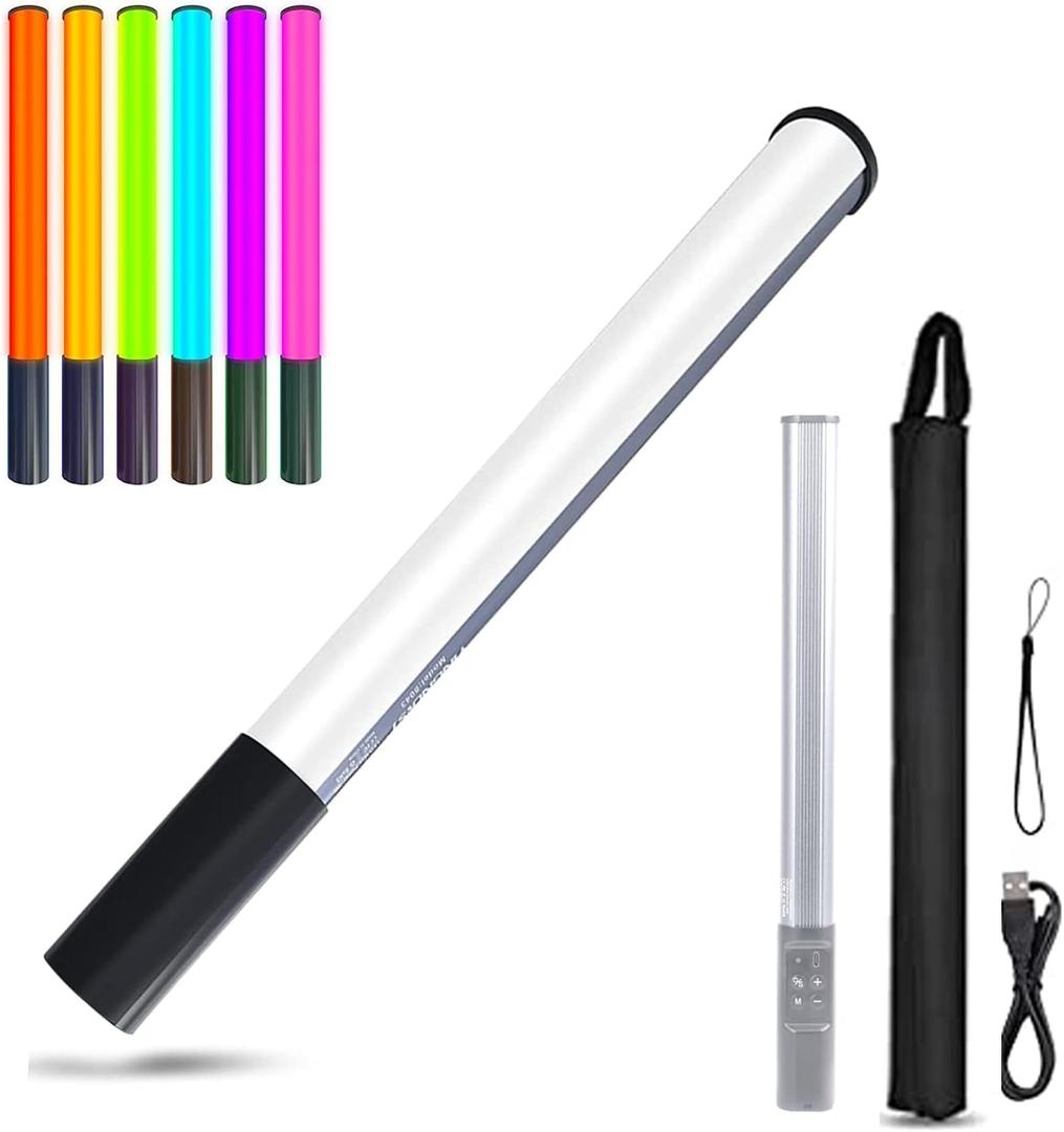 RGB LED Video Light Wand Stick with Tripod & Remote Control, 9 Color Modes, 3200K-9900K