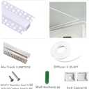 Plaster-in Trimless Ceiling Recessed LED Strip Channel Diffuser 10-Pack 3.3FT,Continuous Silicone Cover with Bilateral Upper Flange,Wide Aluminum Drywall Track (10X3.28FT, Bilateral Upper-Flanged)