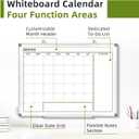 DOLLAR BOSS Dry Erase Calendar for Wall, 24''x 18'' Magnetic Whiteboard Monthly Planner, Double-Sided Aluminum Framed Schedule Board for Office, Home, School