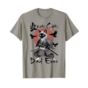 Best Cat Dad Ever Siamese Samurai Funny Daddy Father Day T-Shirt XL Gray Best Cat Dad Ever Siamese Samurai Funny Daddy Father Day T-Shirt XL Gray