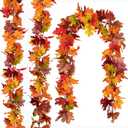 DearHouse 6 Pack Fall Garland Maple Leaf Clearance, 5.9Ft/Piece Hanging Vine Artificial Autumn Garland Thanksgiving Decor for Home Wedding Fireplace Party Christmas (Brown)