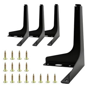 10 Pcs 6 Inch Metal Furniture Legs, Modern Black Triangle Sofa Replacement Feet with Screws for Couch Cabinet Bed Ottoman Chairs, Heavy Duty Steel DIY Foot with Floor Protection Pads, Easy to Install