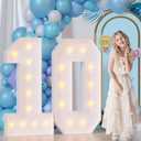 Bugame Light Up Numbers 4FT, Number 10 Light Up Sign Marquee Numbers 4 Feet Tall, Large 10 Marquee Number for 10th Birthday Party Decorations Mosaic Número