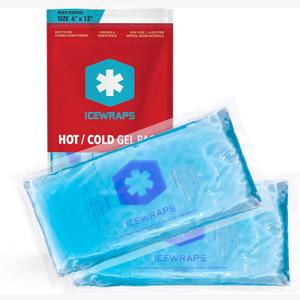 ICEWRAPS 6x12 Large Gel Ice Packs for Injuries - Reusable Hot Cold Compress for Knee, Shoulder, Back, Neck, Ankle Pain Relief, 2 Pack