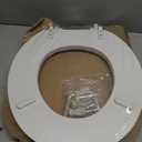 Mayfair Padded Toilet Seat, Cushioned Soft Vinyl over Wood Core Seat, Secure Hinges, Easy Clean, Made in USA, Round, White