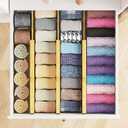 SpaceAid Bamboo Dresser Drawer Dividers 6 Pack, 4.65 High Adjustable 12.5-17 Drawer Organizers, Expandable Organization for Clothing, Clothes, Dressers, Natural