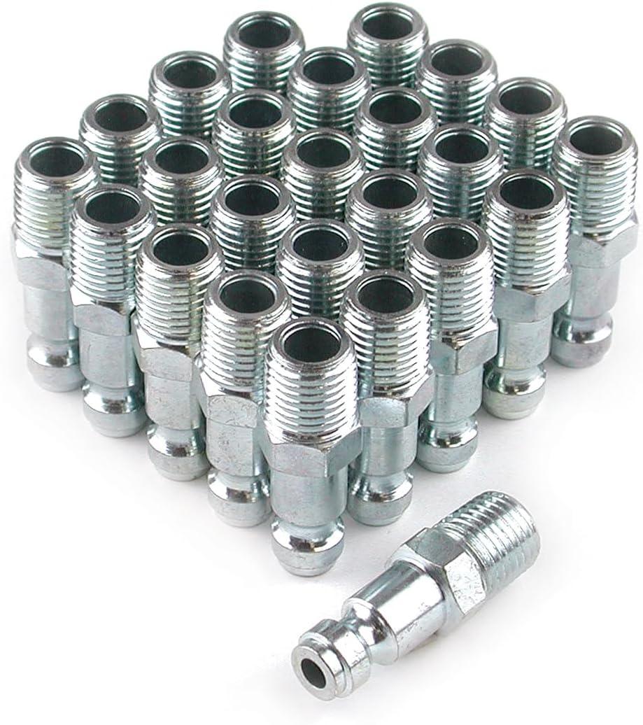 Primefit TP1414MS-B25-P Automotive Style Air Quick Connect Plugs/Nipples 1/4" Body x 1/4" Male NPT