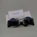 Dollger Futuristic Sunglasses Y2K Space Cyclops Wrap Around Glasses Rimless Translucent Mirrored Lens