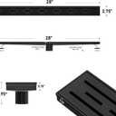 Linear Shower Drain 28" Matte Black 304 Stainless Steel | with Drain Grate| Fast Drainage | Stainless Floor Drain Grate | Hair Strainer | Drain Key | The Upgrade for Your Bathroom