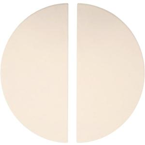 S0Z198 (2-Pack) 19.8 Inch Half-Moon Ceramic Heat Deflector Plates for Kamado Joe Big Joe I, II & III