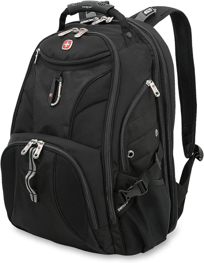 SWISSGEAR 1900 ScanSmart TSA Laptop Backpack Fits 17 Inch Laptop with RFID Protection and Tablet Pocket, Black, 19-Inch