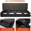 SNIGJAT 88 Key Keyboard Case with Wheels (Interior: 56.5"x16.2"x6.8"), Soft 88 Key Rolling Keyboard Case with Detachable Paddings & Adjustable Shoulder Straps, Full Padded Piano Bag