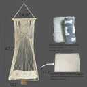 Macrame Hanging Cat Hammock Cat Swing Bed for Indoor Cats, Boho Cats Perch Bed for Sleeping, Playing, Climbing, and Lounging (Beige)