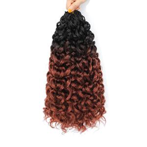 New Gogo Curl Crochet Hair Pre Looped 8 Packs Pre Twisted Curly Crochet Hair for Black Women Beach Curl Wave Crochet Synthetic Hair Extensions (14Inch 1B/350#)