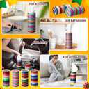 18 Pack Mexican Tissue Box Cover Bulk Colorful Stripes Car Tissue Holder Round Travel Tissues Boxes Taco Tuesday Decorations for Car Cup Holder Bathroom Living Room(Mexican)