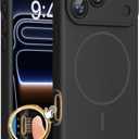 Miracase Magnetic for iPhone 17 Pro Case, Compatible with MagSafe, Integrated Silicone Camera Control Cover, 3.0mm Thicken Shockproof Drop Protection Phone Case for 17 Pro,Black