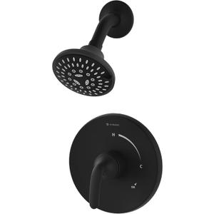 Symmons Elm Single Handle Wall Mount Shower Trim Kit in Matte Black (Valve Not Included) (Large)