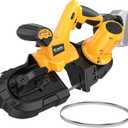 Cordless Portable Band Saw, 2-1/2 Cutting Capacity, Ecarke 20V Brushless Band Saw Compatible with DeWalt 20V Batteries (Not Included), 6-Speed Variable Handheld Bandsaw for Metal & Pipe Cutting