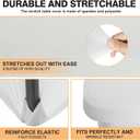 6 Pack 8 Feet White Spandex Tablecloth for Rectangular Tables, Fitted & Stretch, Washable, Wrinkle Resistant, Perfect for Event, Wedding, Party, Banquet, Cocktail, Festival, and Table Protector