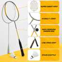 Haokelball Professional Badminton Set for Backyard & Outdoor, Heavy Duty Badminton Net with Anti-Sag Design, Premium Carbon Fiber Rackets Set of 4, Shuttlecocks, Portable Carry Bag, Gift Box Included