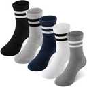 HONGTEYA Unisex Kids Crew Cotton Socks for Girls Boys School Uniform