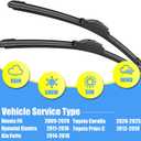 Gavimnal® 28"+14" Silicone Wiper Blades Replacement For Honda Fit 2009-2020,All-Season Front Windshield Wiper Blades(Set of 2)