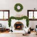 6FT Artificial Christmas Garland, Real Touch Artificial Pine Garland for Indoor Outdoor Christmas Decoration