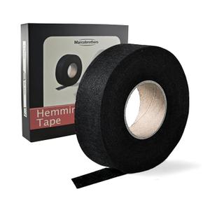 Marcobrothers Hemming Tape - 3/4 INCH x 32 Yards - Extra Strong - Iron-On Hem Tape Adhesive - 60GSM Hemming Tape for Pants, Iron Hem Tape No Sew, Washable Hem Adhesive Tape (Black, 32 Yard X 1 Roll)