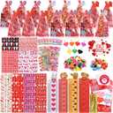 Valentines Gifts for Kids - 28 Pack Assorted Valentines Stationery set Valentines Cards Valentines Pencils Erasers Notepads, Valentine Treat Bags Goodie Bags Fillers Valentine's Favors for Kids