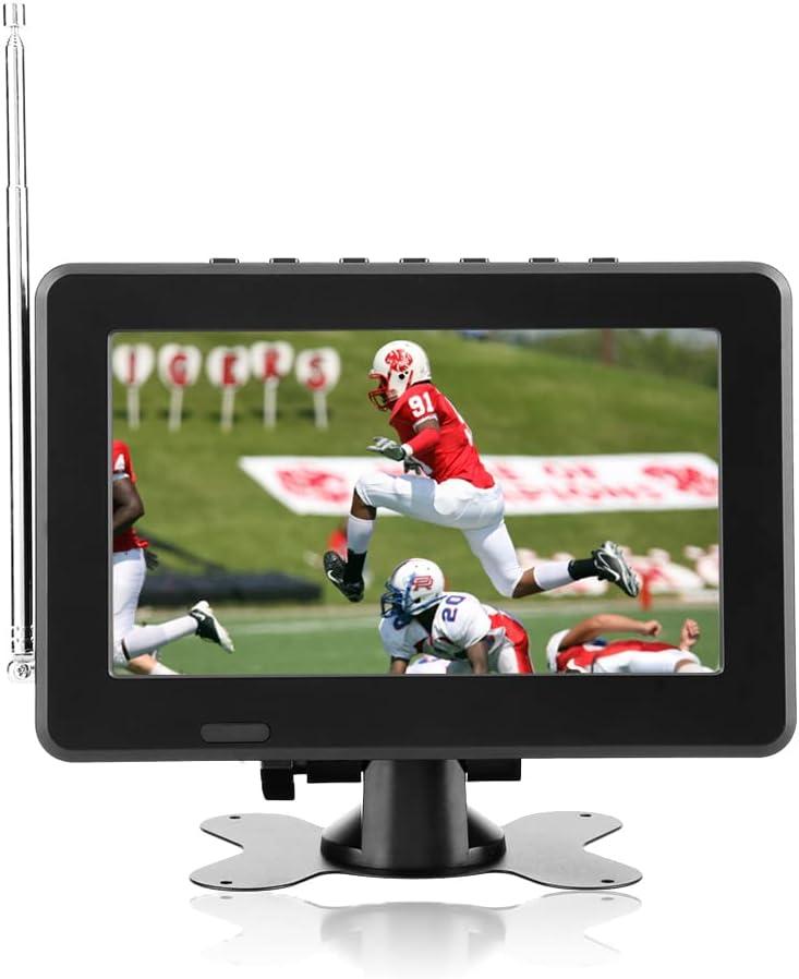 7 Inch Portable Digital TV HD 1080p Small LCD Television for Camping, Car, Travel, Built in USB, TF Card Slot, FM Radio, Rechargeable Battery