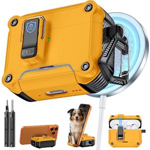 Inesore Compatible with AirPods Pro 3 Generation Case,Secure Lock & Phone Stand Design,Compatible with MagSafe,Automatic Snap Switch Secure Cover for New AirPods Pro 3rd (2025)-Yellow