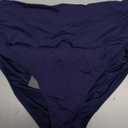 Tempt Me Women's High Waisted Bikini Bottom Tummy Control Ruched Bathing Suit Swim Bottom (Navy Blue) XS