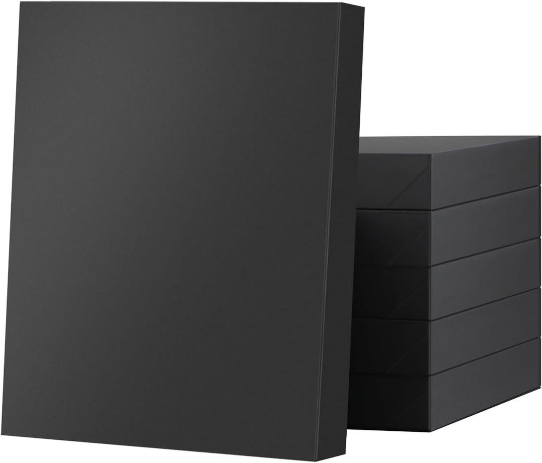 JINMING 6 Gift Boxes with Lids 11x8.5x1.5 Inches for Clothes, Black Gift Boxes, Apparel Boxes for Mother's Day, Father's Day and All Occasion