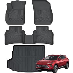 Floor Mats & Cargo Liner for 2021 2022 2023 2024 2025 2026 Buick Envision All Weather Protection TPE Rubber Floor Liners for 2026 Buick Envision Full Set Automotive Mat Accessories, Black