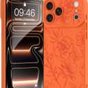 OOK for iPhone 17 Pro Case Orange Case Cute Flower Floral Design | Soft TPU Full Camera Lens Anti-Drop Anti-Scratch Shockproof Protective with Screen Protector, Gift giving & daily matching